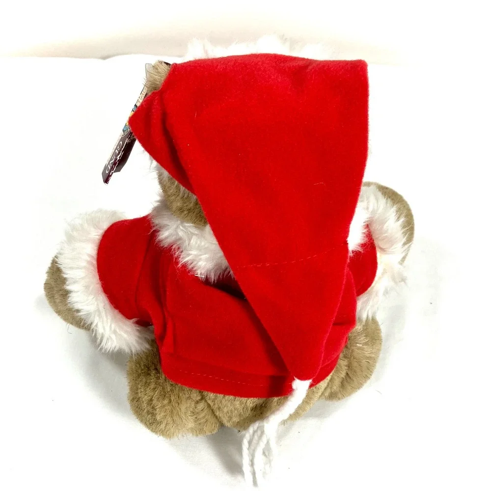 Gund Bialosky Teddy Bear Brown Vintage 1982‎ Christmas Santa Hat Vest Plush